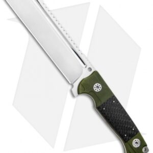 Andre De Villiers Saw Butcher Fixed Blade Knife OD Green G-10/CF (6" Satin) AdV