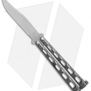 Bear & Son 114 Butterfly Knife Balisong Silver Speckle (4" Satin)