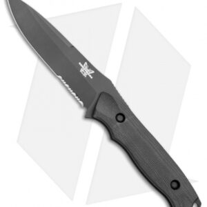 Vintage Benchmade Nimravus Knife ATS-34/Black G-10 (4.5" Black Serr) 140SBT