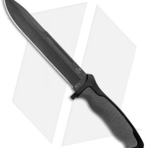 Buck Nighthawk Hunter Tactical Fixed Blade Knife Dynaflex (7.5" Black) 0651GYS