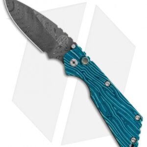 Strider + Pro-Tech SnG Automatic Knife Blue Grain Micarta (3.5" Damascus)
