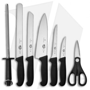 Victorinox Fibrox 8-Piece Kitchen Knife Set w/Block (Black VN511938X2)