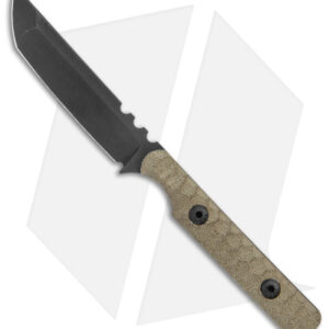 Wachtman Custom Pocket Samurai Fixed Blade Knife Green Micarta (3.2" Black)