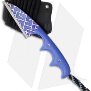 Alan Folts Custom Titanium Minimalist Wharncliffe Neck Knife w/ Blue G10