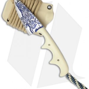 Alan Folts Custom Titanium Minimalist Drop Point Neck Knife w/ Ivory Micarta