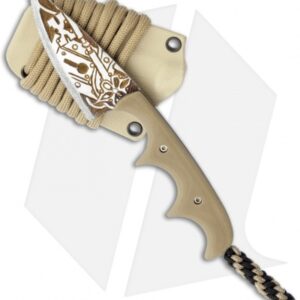 Alan Folts Custom Titanium Minimalist Drop Point Neck Knife w/ Tan G10 Handle
