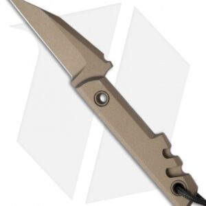 Amsler Knives Large Slik Pikal Fixed Blade Knife Burnt Bronze (2.75" Titanium)