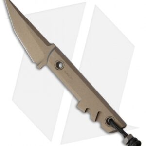 Amsler Knives Large Slik Tanto Fixed Blade Knife Burnt Bronze (2.75" Titanium)