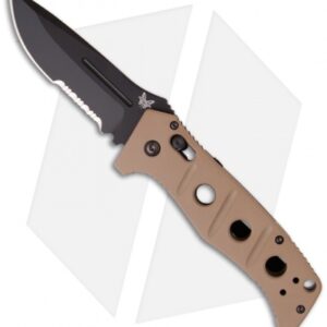 Benchmade 2750 Adamas Automatic Knife w/ Tan Handle (3.82" Black Serr) 2750SBKSN