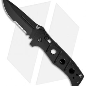 Benchmade 2750 Adamas Automatic Knife w/ Black Handle (3.82" Black Serr) 2750SBK