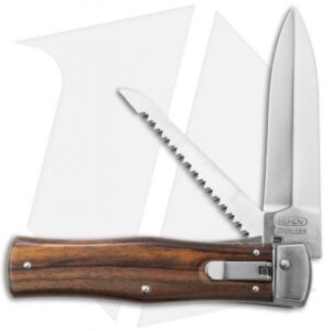 Mikov 241 Predator Leverlock Automatic Knife Saw Wood (3.7" Polish)