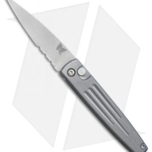 Vintage Benchmade 1000S Auto Spike Automatic Knife Pewter (3.6" Satin Serr)